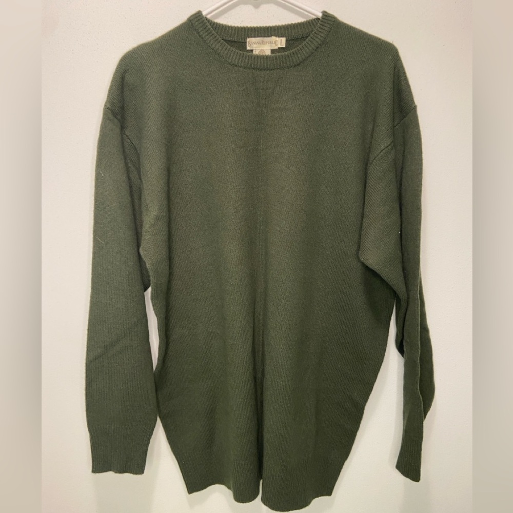 Vintage Banana Republic Forest Green Crewneck Wool Sweater